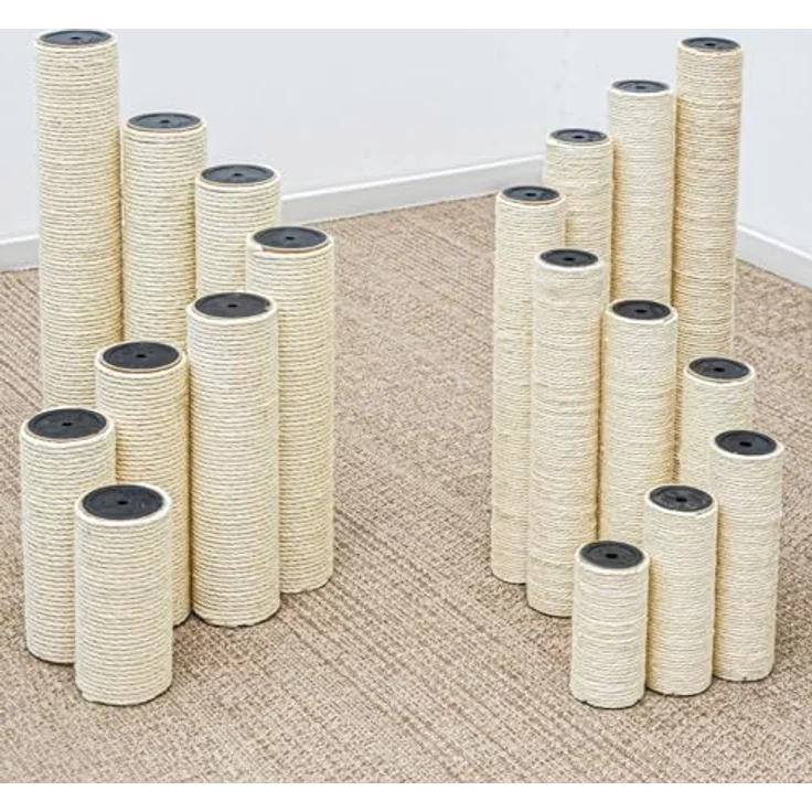 EYEPOWER Sisal Ersatzstamm für Kratzbaum, 15 cm Ø 7,4 cm M8, 100% Natur, für Katzenkratzbaum, passgenau und robust – Bild 5
