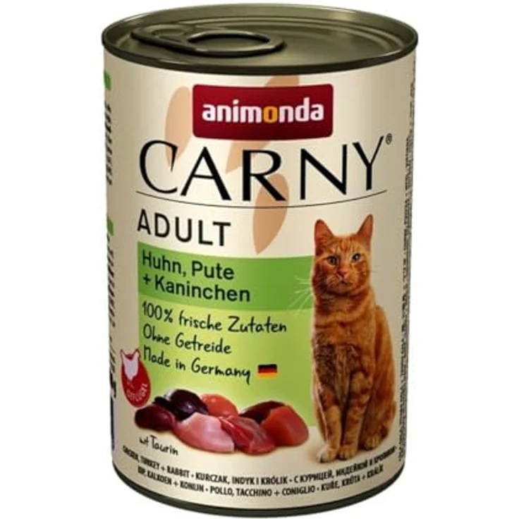 animonda Carny Adult Huhn, Pute und Kaninchen, Katzen-Nassfutter mit hohem Fleischanteil, 6x400g – Bild 2