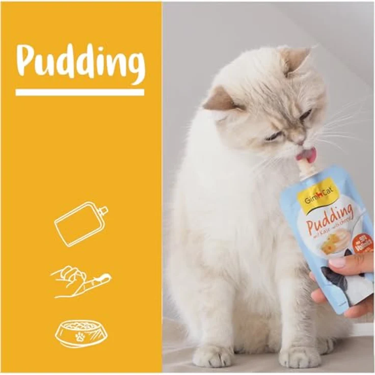 GimCat Snack Sparpaket - Pudding für Katzen, 6 x 150 g, laktosereduzierte Vollmilch-Snacks im wiederverschließbaren Standbeutel – Bild 5