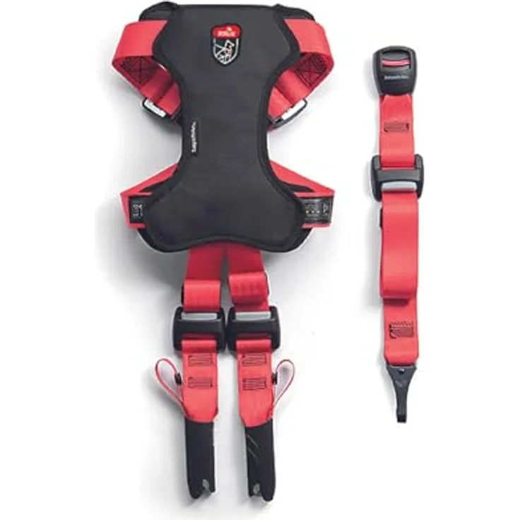 Zolux Travel Safe Auto-Sicherheitsgeschirr für Hunde, ISOFIX + Top Tether, Crash geprüft ECE R44/R129, Größe S (2-10kg), Rot, Brustumfang 20-55cm, waschbar bis 30°
