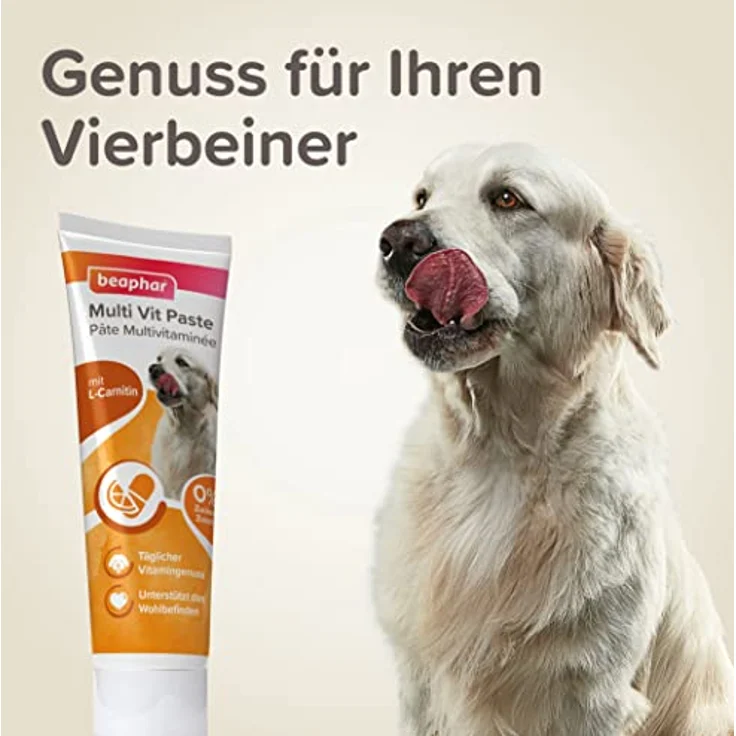 Beaphar Multi-Vitamin Paste für Hunde, 250g - Unterstützt gesundes Fell und Haut, mit Biotin und L-Carnitin – Bild 4