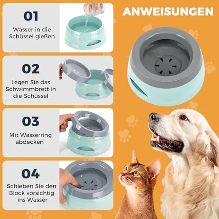 Qianyou Wassernapf für Hunde Unterwegs 750ml, Auslaufsicher mit Spritzschutz, rutschfest und tragbar, Grün – Bild 5