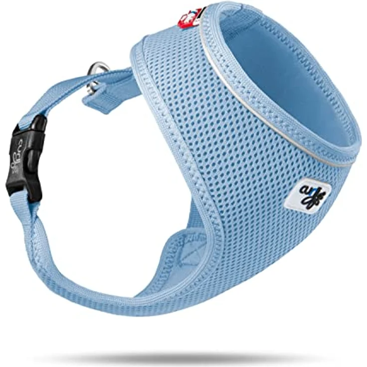 Curli Hunde-Geschirr Basic Air-Mesh skyblue, verstellbarer Brustgurt, reflektierender Saum – Bild 2