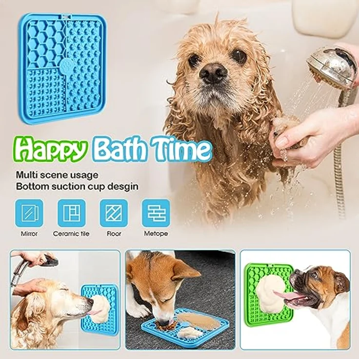 khlerox Schleckmatte Hund, Premium Leckmatte mit Saugnapf zur Linderung von Hundeangst, für Baden und Training, spülmaschinenfest – Bild 3
