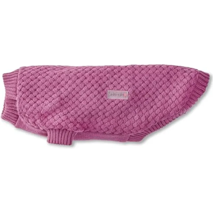 Wolters Strickpullover Square, Hundepullover für kühle Tage, klassisches Karomuster, Farbe Himbeer, Gr. 20 (Rückenlänge 19-21 cm)