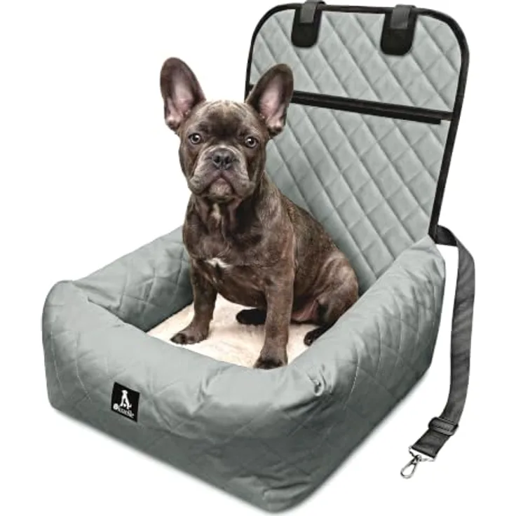 BLUZELLE Hunde Autositz & Hundebett 2-in-1, Wasserfest, abwischbar, für kleine und mittlere Hunde bis 14kg, Schwarz