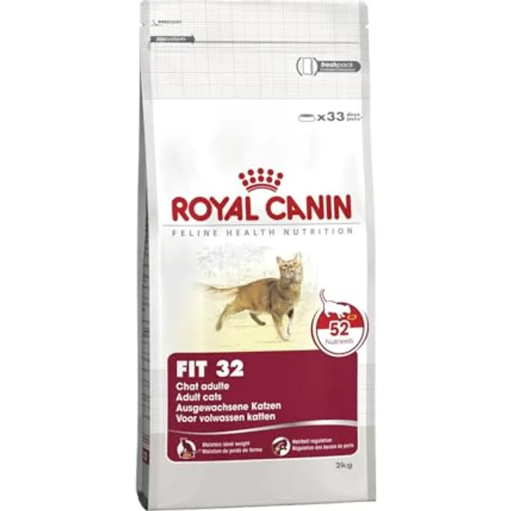 Royal Canin FIT 32 Regular, Katzen-Trockenfutter für aktive Katzen, Doppelpack 2 x 400 g, reduziert Fellballenbildung