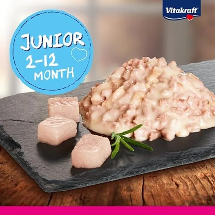 Vitakraft Poésie Délice Junior, Nassfutter für Katzen in Sauce mit Huhn, 85g, ohne Zucker und Getreide, ideal für junge Katzen – Bild 3