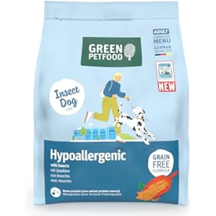 Green Petfood Hypoallergenic Insects, Hunde-Trockenfutter mit Insektenprotein, 900 g, getreidefrei und hautfreundlich – Bild 1