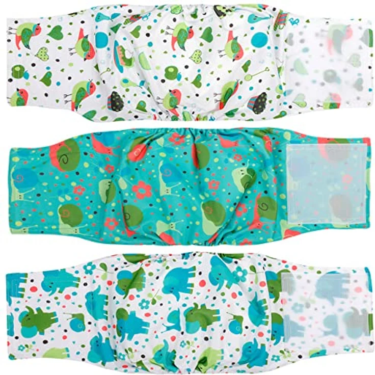 MICOOYO Wiederverwendbare Hundewindeln für Männliche Hunde, 3er-Pack, Waschbare Bauchbänder, Hochsaugfähig und Langlebig für Große Hunde (L), Taillengröße 38-43 cm – Bild 1