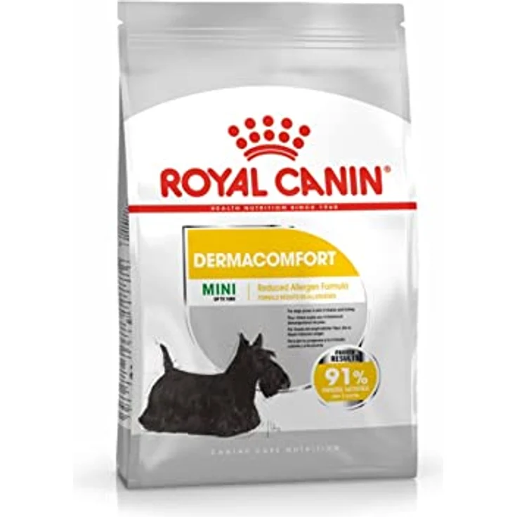 Royal Canin DERMACOMFORT MINI, Trockenfutter für kleine Hunde mit empfindlicher Haut, 3kg, mit Omega-3- und -6-Fettsäuren – Bild 1