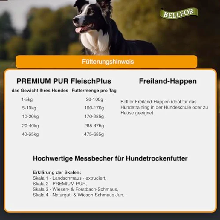 Bellfor Deutscher Schäferhund Futter Set 2,710 kg, getreidefreies Trockenfutter mit erhöhtem Fleischgehalt, inklusive getreidefreier Snacks und Messbecher – Bild 5