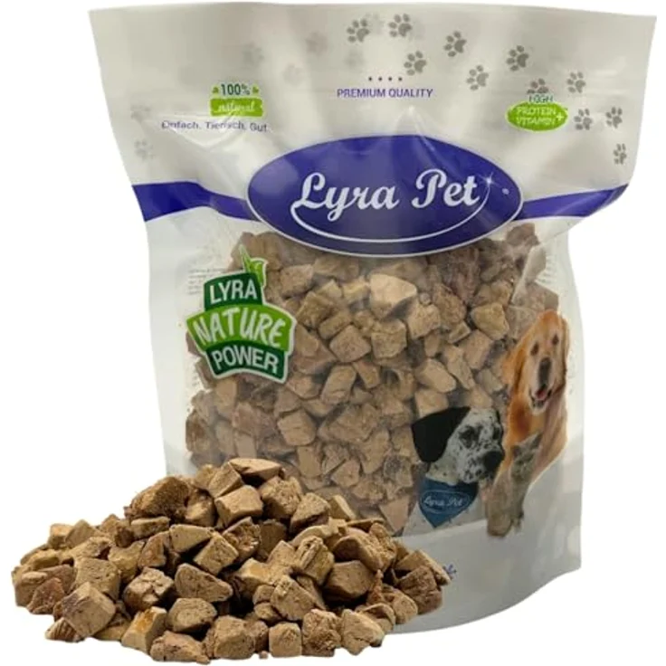 Lyra Pet® Entenleberwürfel gefriergetrocknet 200 g | Getreidefreier Snack für Hunde & Katzen, proteinreich & fettarm, ideal für Welpen, Kitten & Senioren – Bild 1