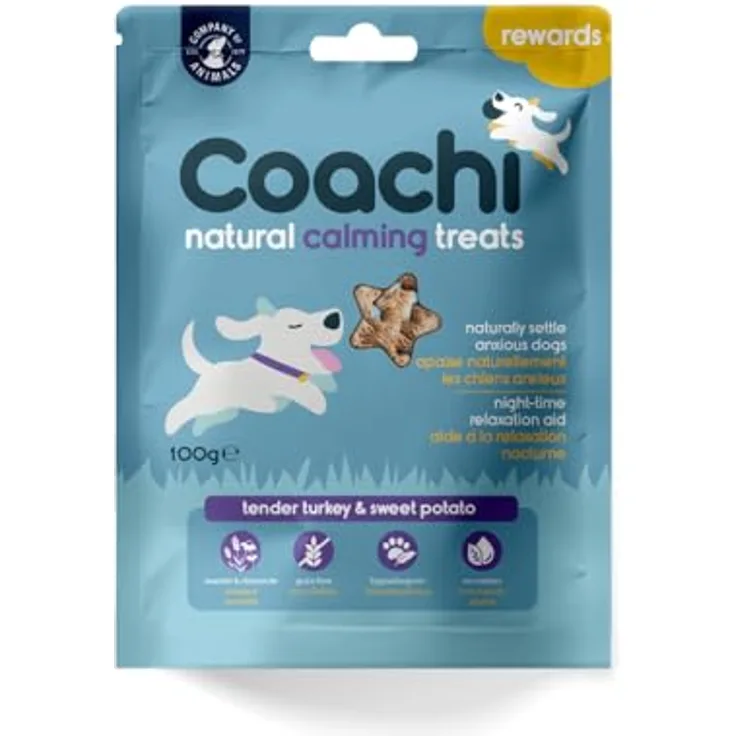 Coachi Natürliche Entspannende Hundeleckerlis, Getreidefrei und Hypoallergen mit Beruhigenden Zutaten (Truthahn, 100g)