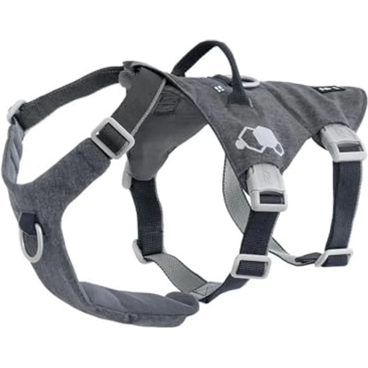 Hurtta Safeguard Hundegeschirr, verstellbar mit reflektierenden Aufdrucken, schwarz, 45-60 cm – Bild 2