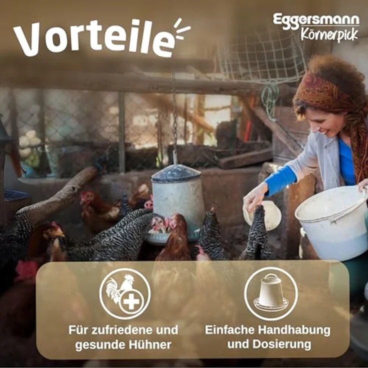 Eggersmann Körnerpick Premium Hühnerfutter 25kg, Gentechnikfreies Körnerfutter für Hühner, Gänse und Enten, Stärkung des Immunsystems durch Gemüse und Kräuter – Bild 4