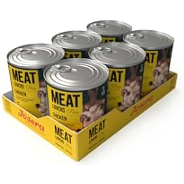 JOSERA Meat Lovers Pure Chicken, Premium Nassfutter für Hunde, 68% Hühnerfleisch, Monoprotein, getreidefrei, 6 x 800 g Packung