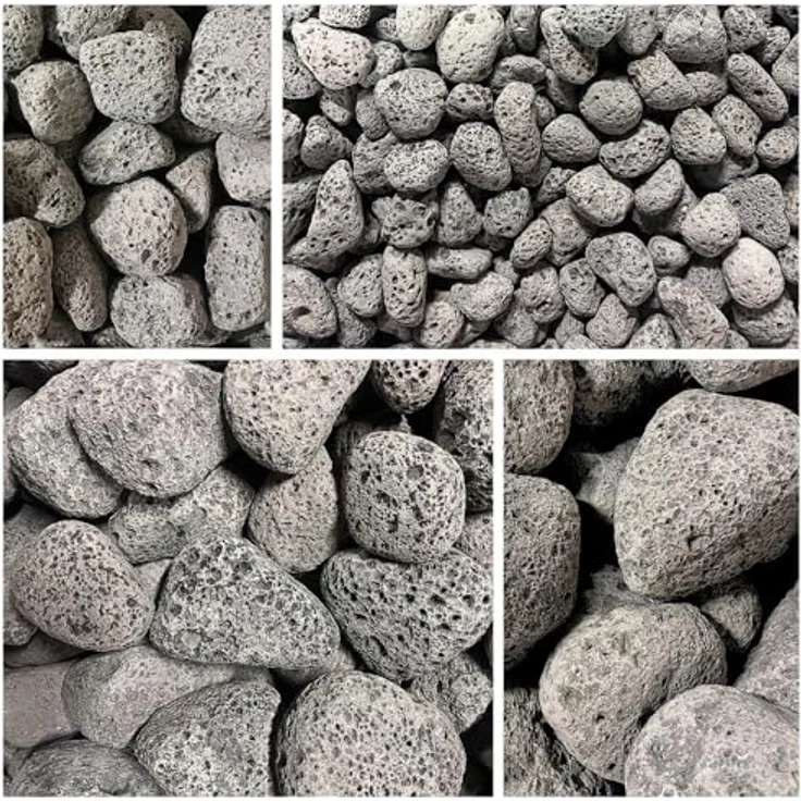 AquaOne Black Lava Pebbles, 25 kg Mix Natursteine für Aquascaping, Größe S-XL, Wasser neutral, dekorativ für Aquarien und Terrarien – Bild 5