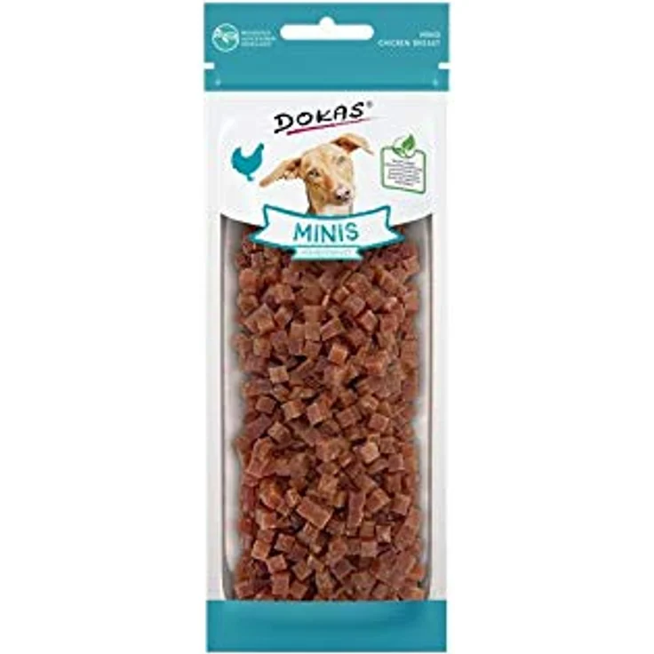 Dokas Minis Hühnerbrust 70g, fettarmer Hundesnack für ausgewachsene Hunde, ideal für Training – Bild 2