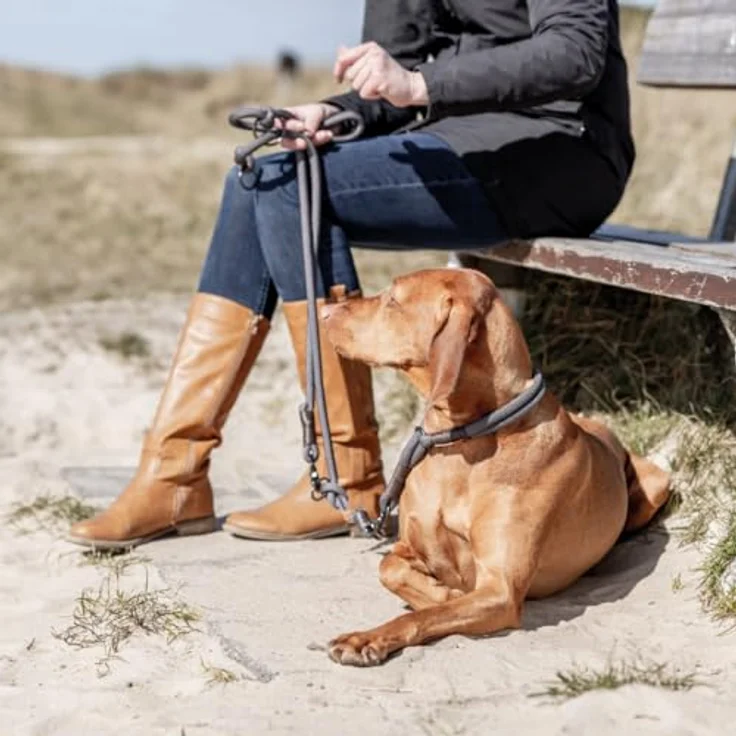 TRIXIE BE NORDIC Hundeleine Verlängerungsleine aus geknotetem Tau, 3-fach verstellbar, dunkelgrau (mit braun), 2 m Länge, verschiedene Breiten – Bild 4