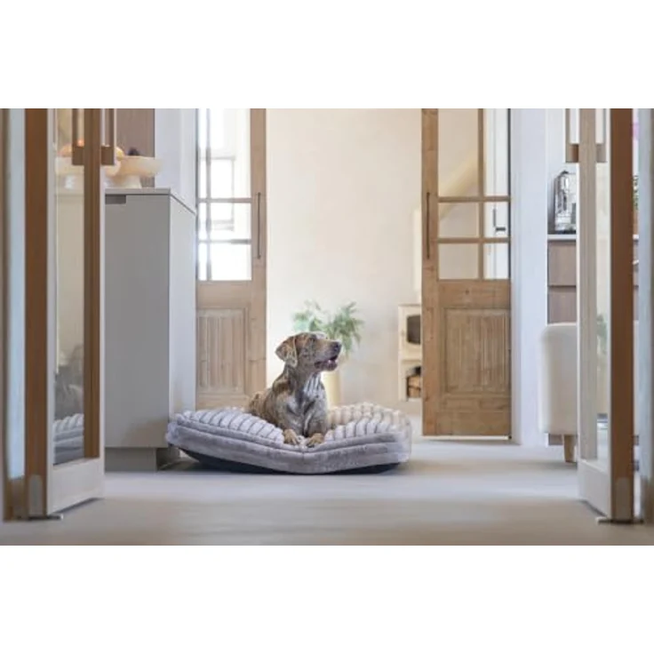 Designed By Lotte Tierkissen Hundekissen Reza beige - Stilvolles Liegekissen für Hunde, recycelter Polyesterfaser, rutschfeste Unterseite – Bild 2