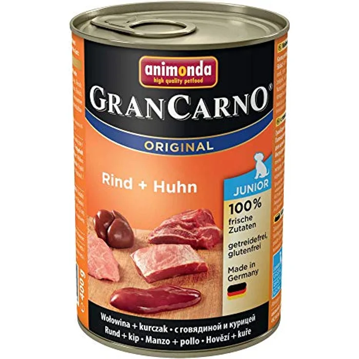 animonda GranCarno Junior Rind und Huhn, Nassfutter für Hunde, 6x400g