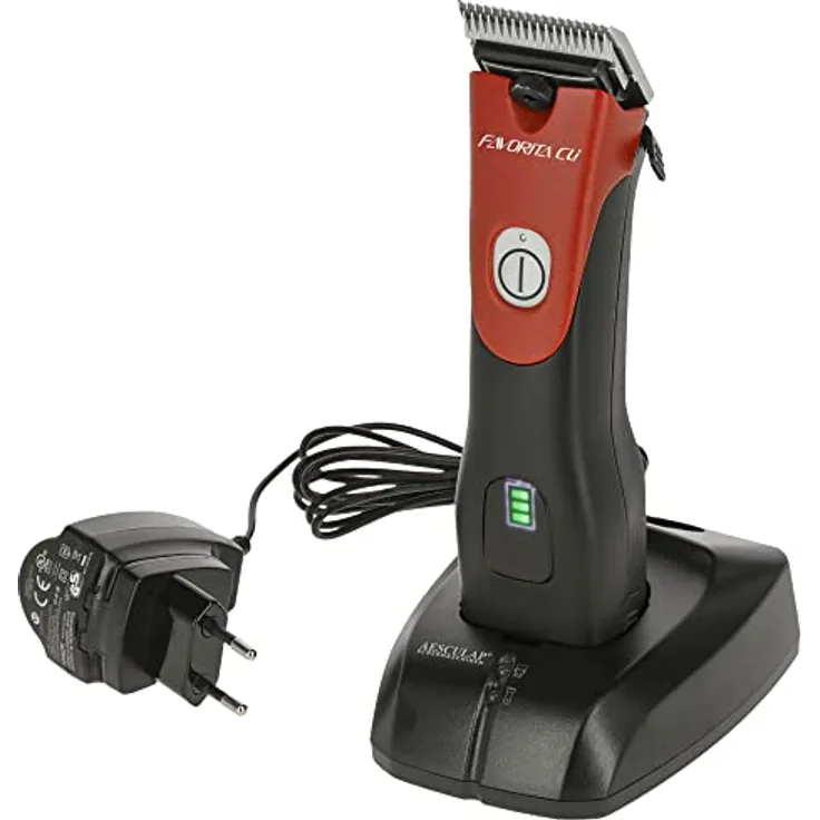Kerbl Aesculap Favorita CLi, Akkuschermaschine Signalrot, bürstenloser Motor mit 3.300 Hüben, Modell 2022, GT234-SR