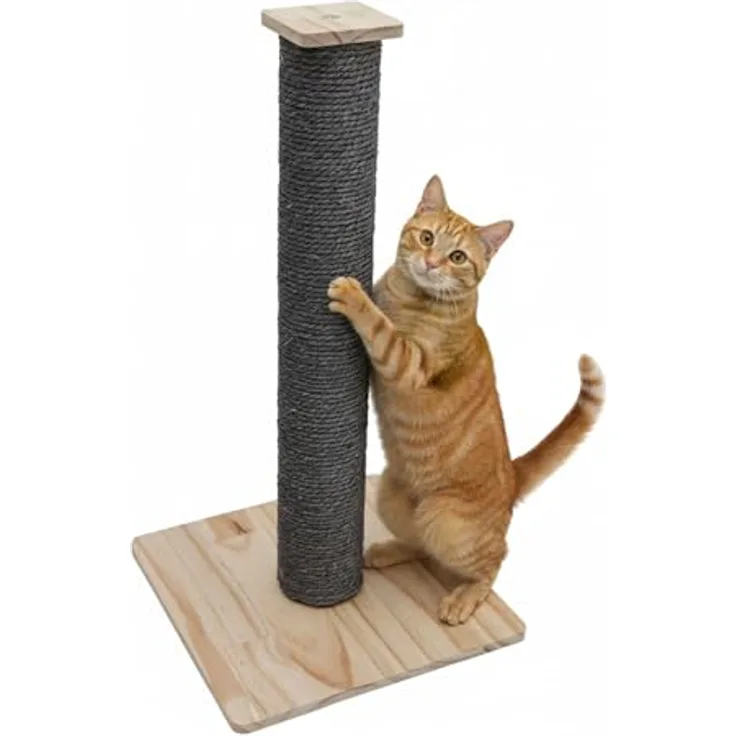 Eyepower Luca, 62cm Sisal Kratzsäule für Katzen mit stabiler Bambus Bodenplatte, ideal für kleine Räume