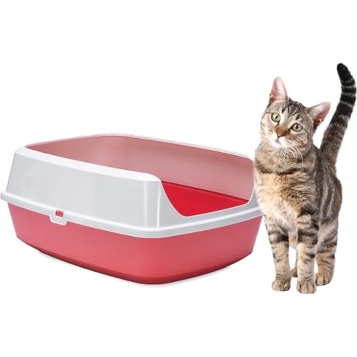 Karlie Katzentoilette Mary Loo, offene Katzentoilette aus 90% recyceltem Material, koralle – Bild 1