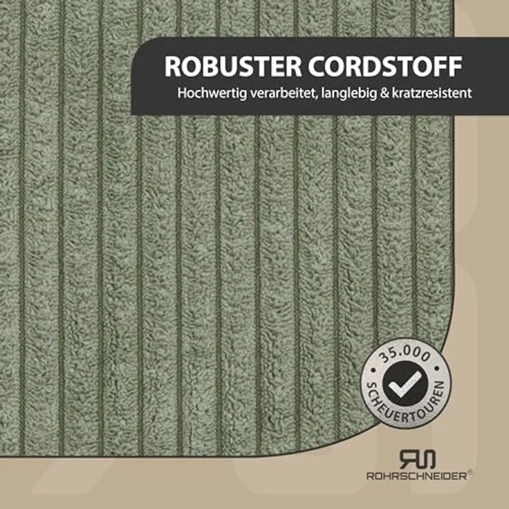 Rohrschneider Hundetreppe für kleine Hunde, rutschfeste Katzentreppe mit waschbarem Cordbezug und Schaumstofffüllung, Made in EU, Salbei – Bild 3