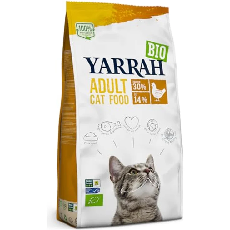 Yarrah Trockenfutter mit Huhn für Katzen, Bio, 0,8 kg, 6er Sparpack – Bild 3
