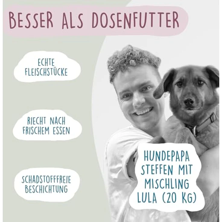 Fidelis Gekochtes Frische-Menü für Hunde mit Ziege, Maniok, Karotten & Pfirsich, 400g Glas, 70% Fleischanteil, ungekühlt haltbar, ohne Zusätze – Bild 4