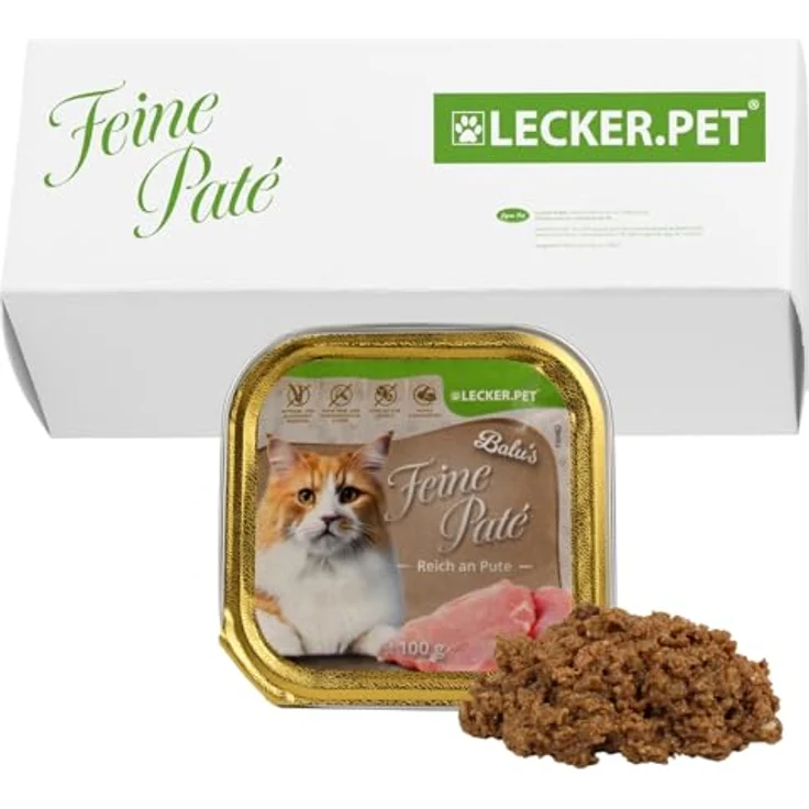 Lyra Pet Balu's Feine Paté, Katzen-Nassfutter reich an Pute, 17 x 100 g, getreidefrei & glutenfrei, hohe Protein- & Mineralstoffanteile – Bild 1