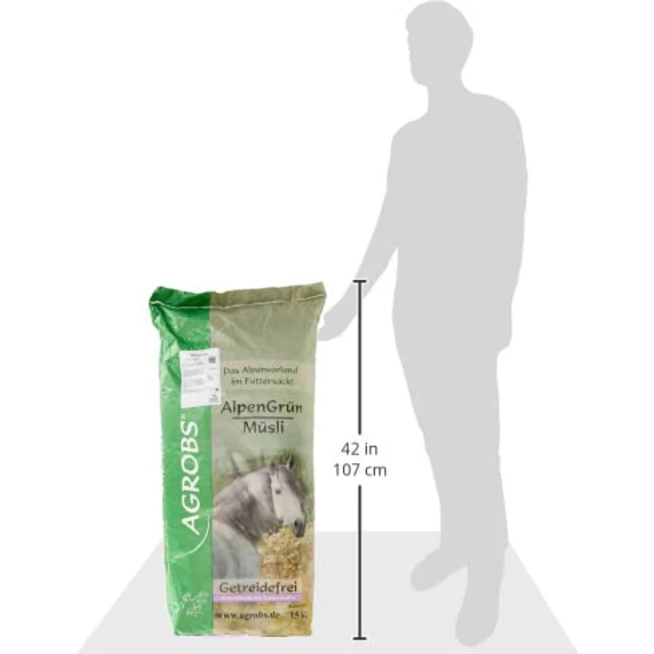 Agrobs Alpengrün Müsli, vitalstoffreiches Pferdefutter als Ergänzung, 1 x 15000 g – Bild 2