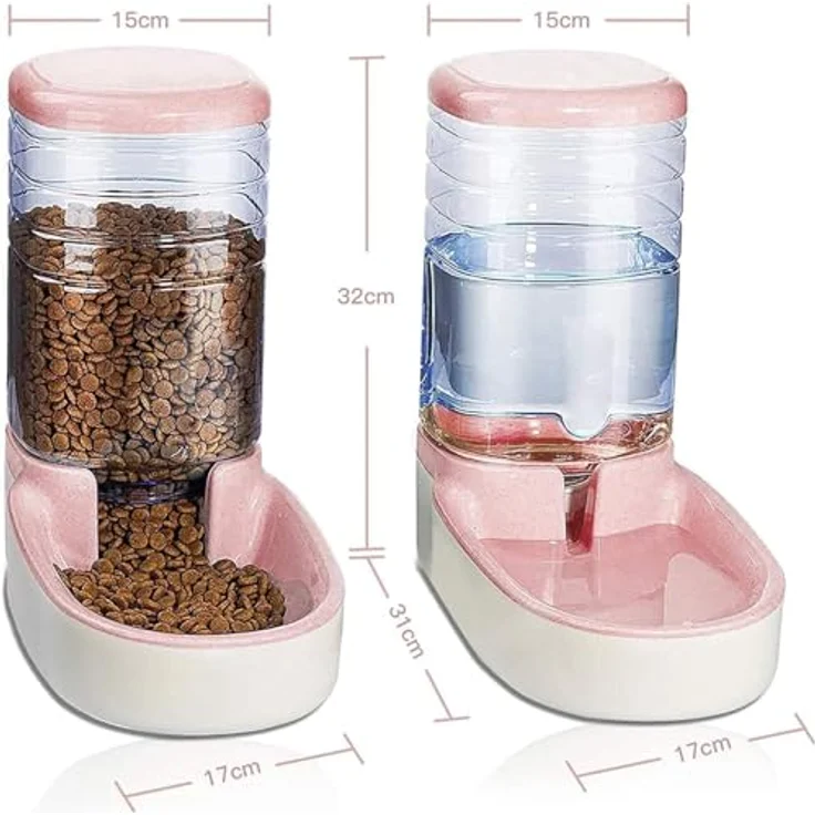 Edipets Automatischer Futterspender für Katzen und Hunde, 3.8L, 2 Einheiten, Rosa, lebensmittelechter Kunststoff, einfach zu reinigen – Bild 4