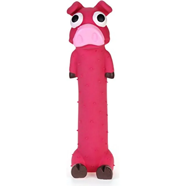Chiwava 3 Stück Latex-Hundespielzeuge mit Quietscher, 9 Zoll, interaktive Kaugeräusche, sortierte Farben – Schwein, Huhn, Frosch – Bild 4