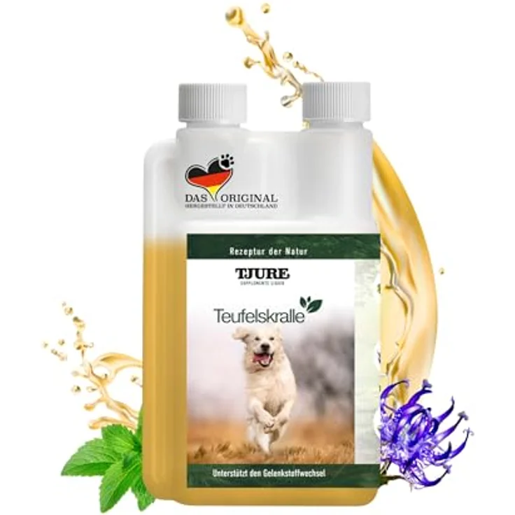 TJURE Teufelskralle Liquid für Hunde, 1000 ml, pflanzliches Ergänzungsfuttermittel zur Unterstützung der Beweglichkeit, ohne Zusatzstoffe, Made in Germany – Bild 1