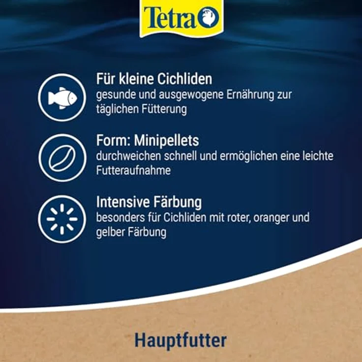 Tetra Cichlid Colour Mini Pellets, Fischfutter für kleine Cichliden zur Farbintensivierung in rot, orange und gelb, 500 ml Dose – Bild 4