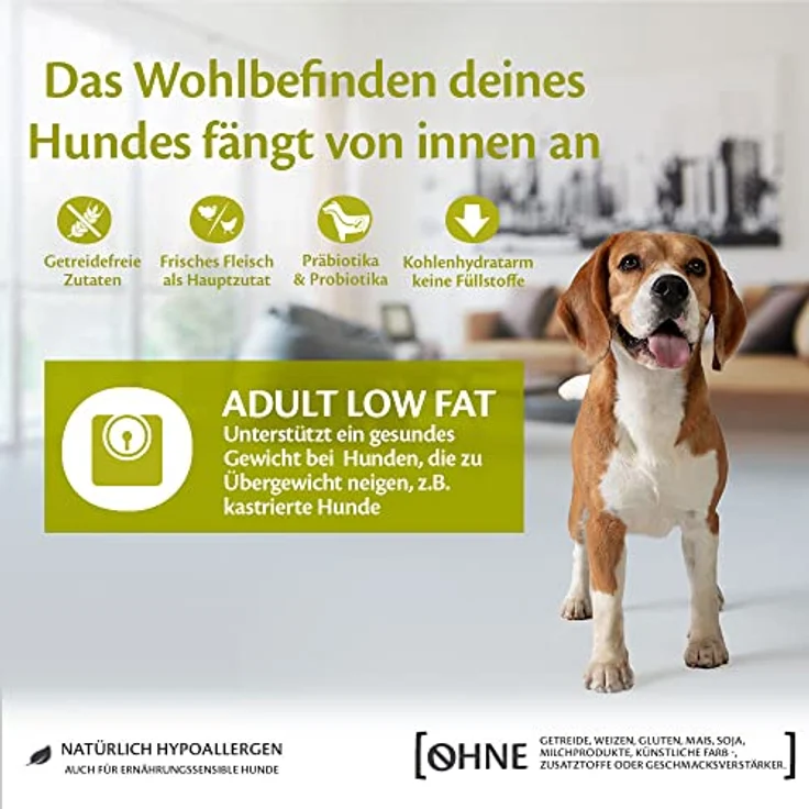 Wellness CORE Low Fat, Hundefutter mit Pute, 1,8 kg, getreidefrei, ohne Zuckerzusatz, für übergewichtige und sterilisierte Hunde, hoher Fleischanteil – Bild 4