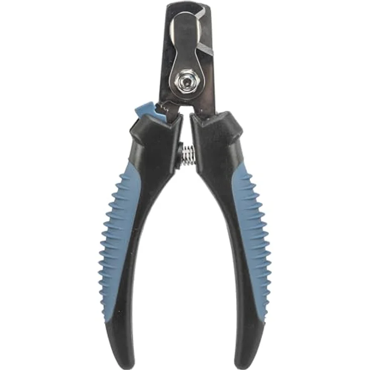 TRIXIE Krallenschere für Hunde, Katzen, Kleintiere und Vögel, Edelstahl mit Sicherheitsverschluss, Begrenzungssystem, gummierte Kunststoffgriffe, schwarz/blau, 13 cm - 2371 – Bild 5