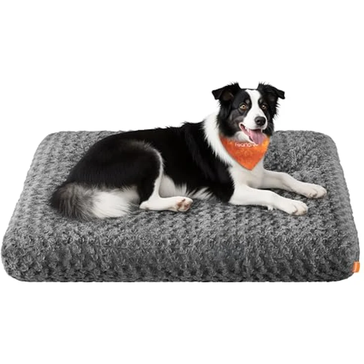 Feandrea Hundebett, 110 x 74 cm, weiche Polsterung mit Rosendesign, waschbar, rutschfest – Bild 1