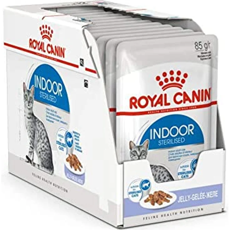 Royal Canin Indoor Sterilised in Gelee, Alleinfuttermittel für sterilisierte Wohnungskatzen, Doppelpack 2 x 12 x 85 g, gesund & ausgewogen – Bild 2