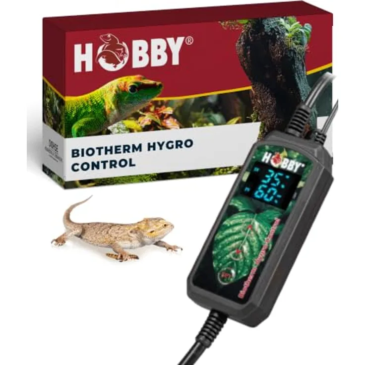 Hobby Biotherm Hygro Control, Digitale Feuchtigkeitssteuerung für Terrarien mit klarem Digitaldisplay und Memory-Funktion