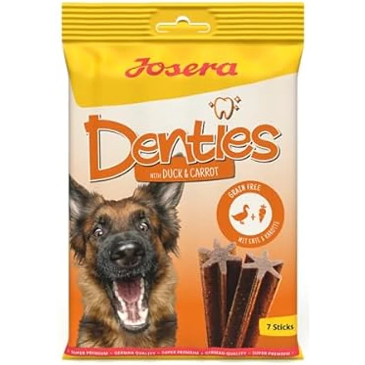 Josera Denties mit Ente & Karotte, Kausnack zur Zahnpflege für Hunde, 2 x 180 g, getreidefrei, hergestellt in Deutschland – Bild 2