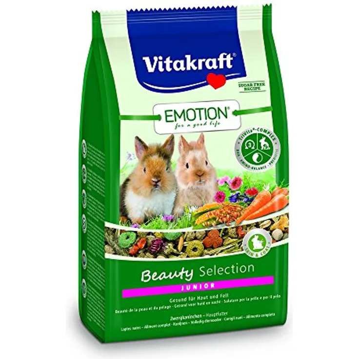 Vitakraft Emotion Beauty Selection Junior, Kleintierfutter für Kaninchen, 600 g, Mehrkomponenten Mischung