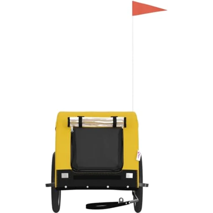 vidaXL Hunde-Transportbox Fahrradanhänger Gelb und Schwarz Oxford-Gewebe Eisen, 45 kg Tragfähigkeit - Preisvergleich – Bild 6
