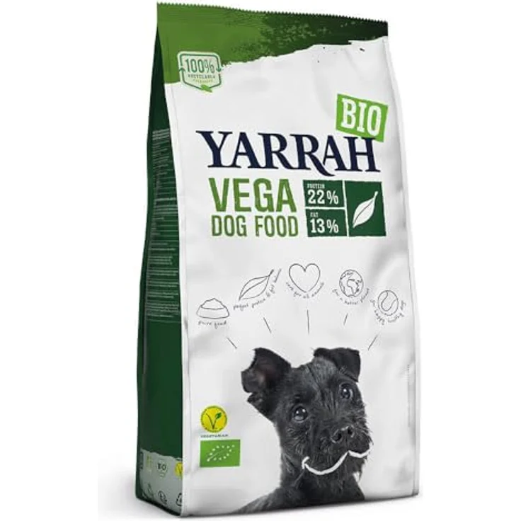 Yarrah Vega Vegetarisches Bio-Trockenfutter für Hunde, 10kg – 100% biologisch, frei von künstlichen Zusätzen, für alle Rassen und Altersgruppen – Bild 1