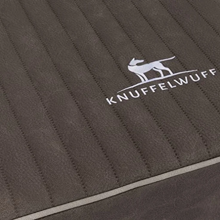 Knuffelwuff orthopädische Hundematte Palomino XXL 115 x 80cm aus Laser-gestepptem Kunstleder, braungrau, rutschfester Unterboden, leicht zu reinigen, für große, mittelgroße und kleine Hunde – Bild 3