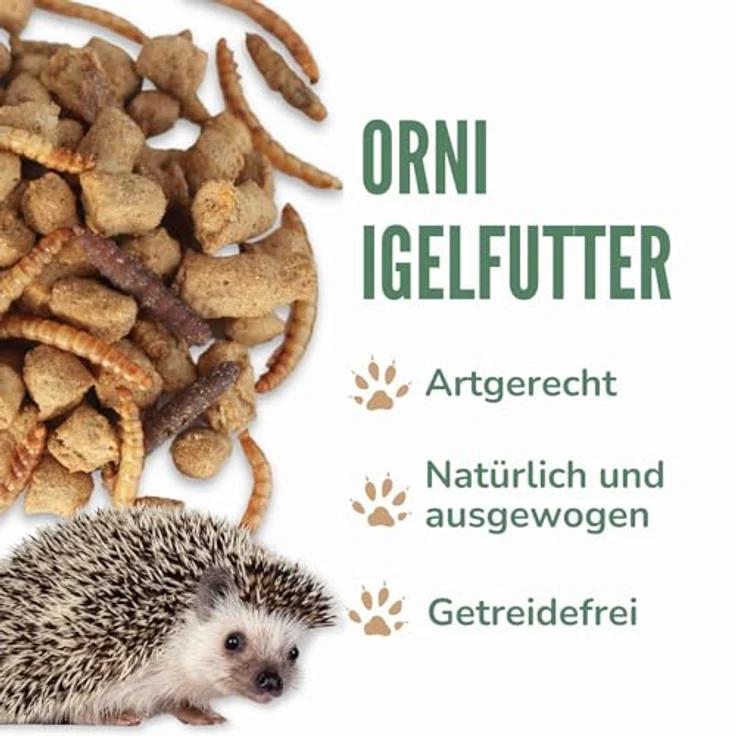 Orni Igelfutter mit Insekten, Alleinfutter für Igel, getreidefrei, 5kg, hohe Fleischanteil mit Mehlwürmern und Seidenraupen – Bild 2