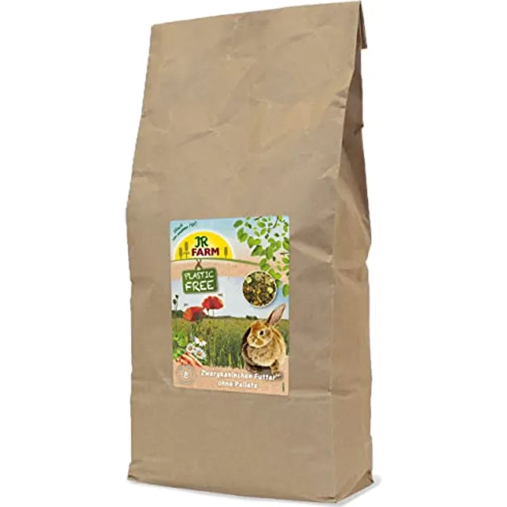 JR FARM Zwergkaninchenfutter, 2 kg Mischung aus Bergwiesenheu, Kräutern und Gemüse